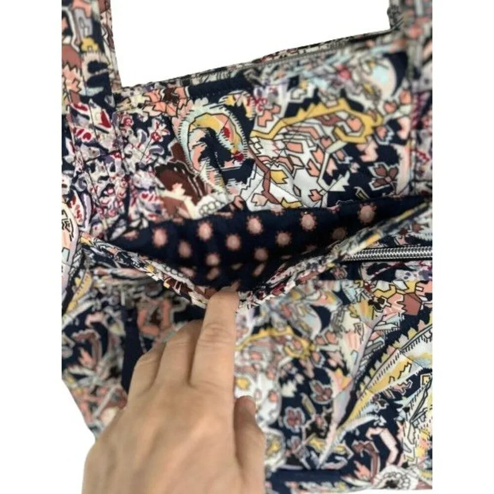 Vera Bradley Tote Handbag Purple Paisley Print All Over 16